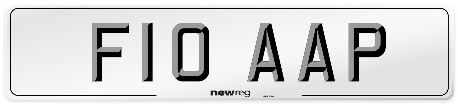 F10 AAP Number Plate from New Reg